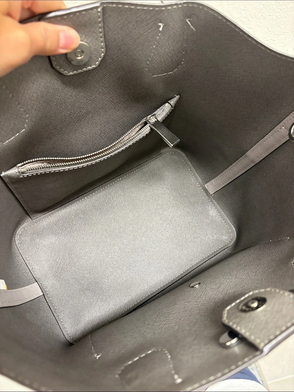 Michael Kors Grey Saffiano Leather Tote